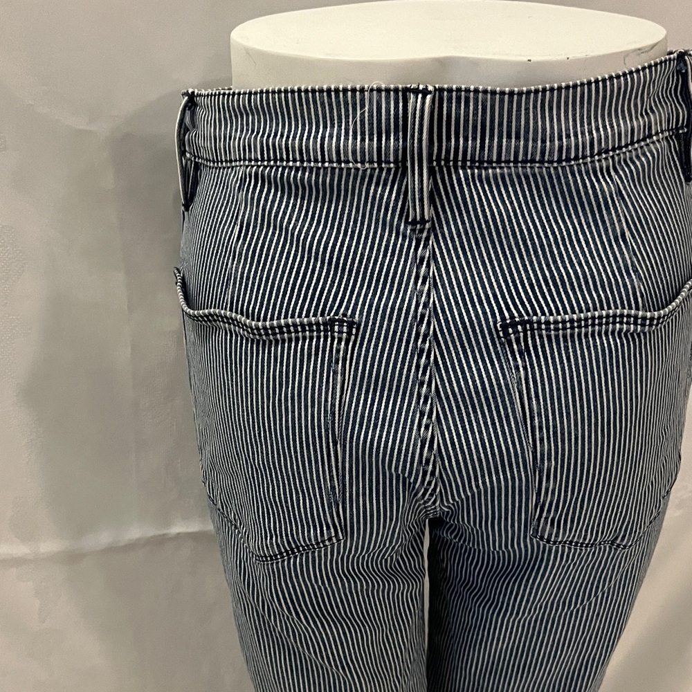 Frame Denim Blue and White Striped Ankle Jeans - Picture 11 of 12
